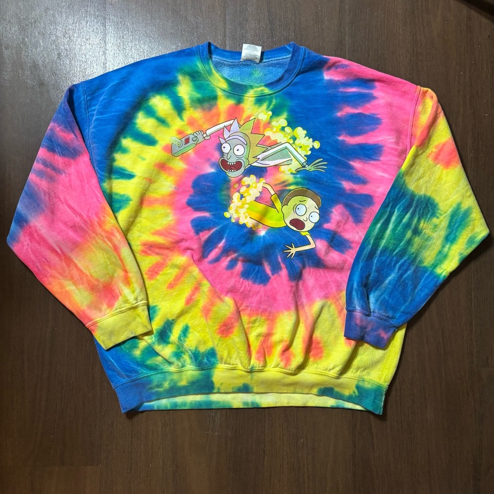 Ripple Junction Blue and Green Rick and Morty Sweatshirt